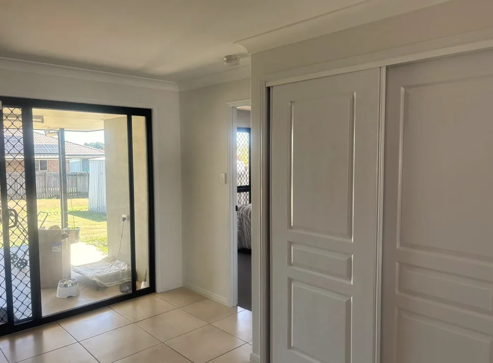 Freshly painted living space, bright and clean